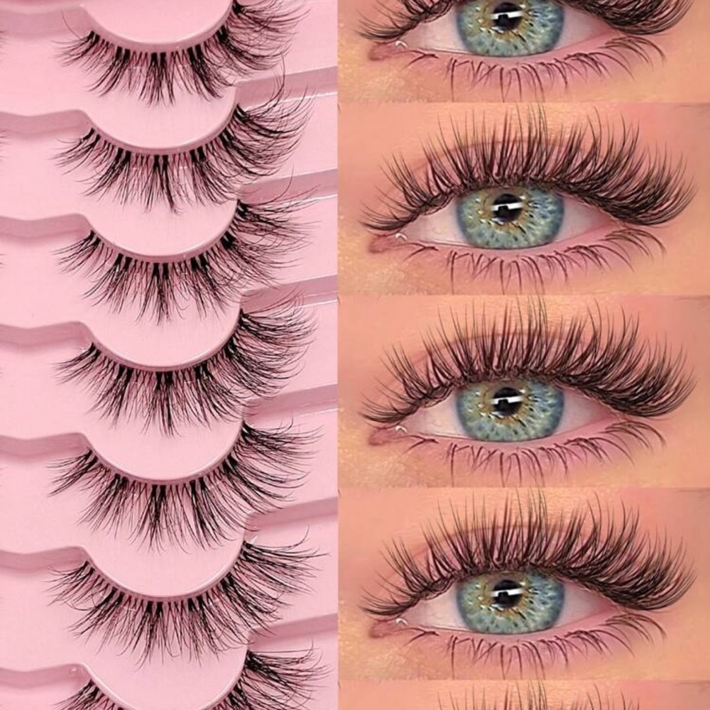 Asiteo Asiteo 7 Pairs Pack Natural Wispy False Lashes - Lightweight & Reusable
